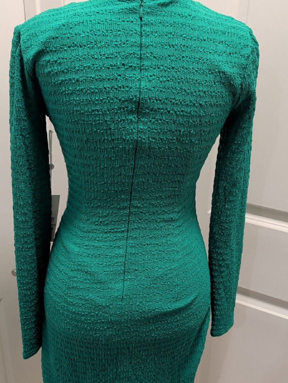 SIENA NWT $128 Size 0 Zero Textured Green Long-Sleeve Wrap Mini Dress - Picture 6 of 12